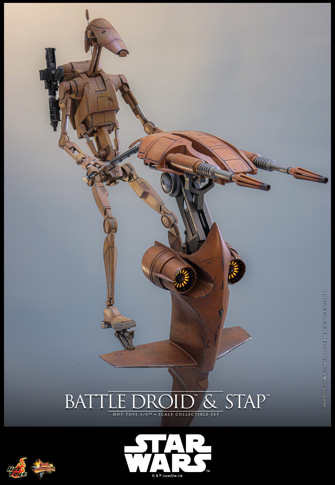 Pre-Order Hot Toys The Phantom Menace Battle Droid & STAP Sixth Scale Figure MMS887